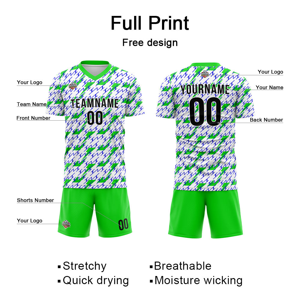 Custom Soccer Jerseys for Men Women Personalized Soccer Uniforms for Adult and Kid Neon Green enthsush