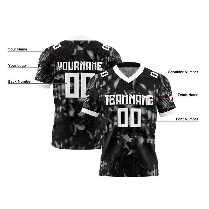 Custom Black Reversible Gradient Football Jersey Personalized Football Shirts for Men Women  Printed Team Name Number Logo