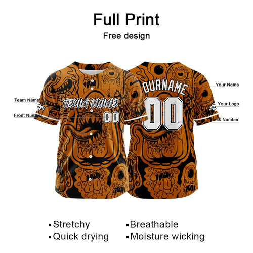 Custom Baseball Uniforms High-Quality for Adult Kids Optimized for Performance Monster-Orange enthsush