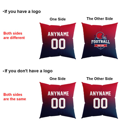 Custom Football Throw Pillow for Men Women Boy Gift Printed Your Personalized Name Number Navy&Red&Gray enthsush