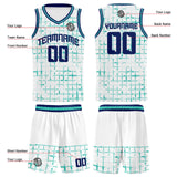 Custom White Teal Navy Basketball Jersey Uniform Suit Printed Your Logo Name Number