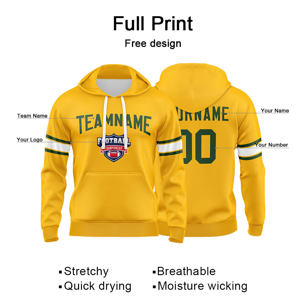 Custom Sweatshirt Hoodie For Man Woman Girl Boy Print Your Logo Name Number Gold enthsush