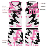 Custom White Black Pink Basketball Jersey Uniform Suit Printed Your Logo Name Number