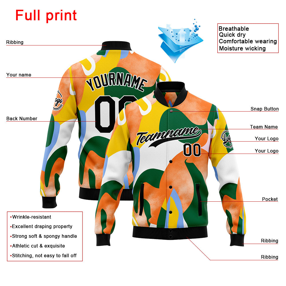 Personalized Custom Men's Jacket Customize Your Team Name, Logo, and Number enthsush
