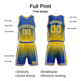 Custom Gradient Royal Yellow Reversible Basketball Suit for Adults and Kids Personalized Jersey