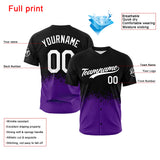 Custom Full Print Design Authentic Baseball Jersey black-purple