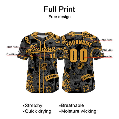 Custom Gray Jersey Personalized Baseball Shirt for Men Women Kids Youth enthsush