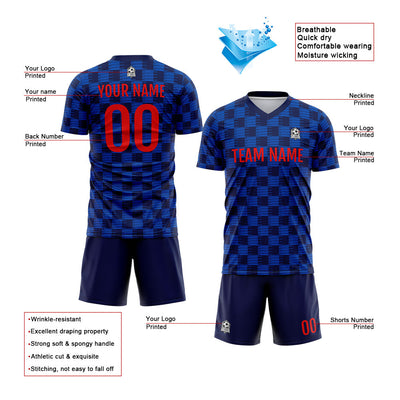 Custom Soccer Jerseys for Men Women Personalized Soccer Uniforms for Adult and Kid Light Blue-Navy enthsush