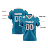 Custom Aqua Grey Reversible Gradient Football Jersey Personalized Football Shirts for Men Women  Printed Team Name Number Logo
