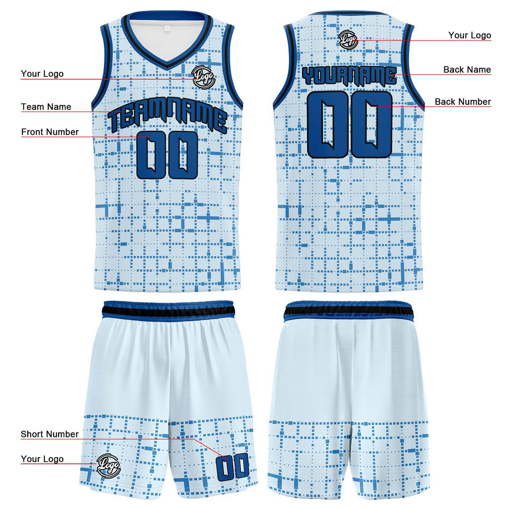 Custom Light Blue Basketball Jersey Uniform Suit Printed Your Logo Name Number enthsush