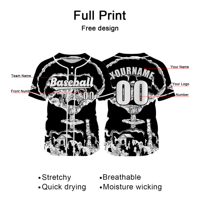 Custom Black Baseball Jersey Personalized Baseball Shirt for Men Women Kids Youth