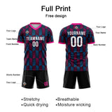 Custom Soccer Jerseys for Men Women Personalized Soccer Uniforms for Adult and Kid Black-Pink