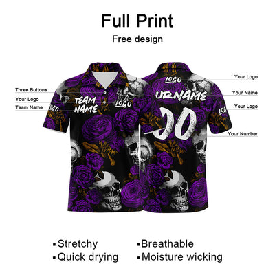 Custom Football Polo Shirts  Add Your Unique Logo/Name/Number Purple enthsush
