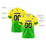 Custom Yellow&Green Gradient Football Jersey Personalized Football Shirts for Men Women  Printed Team Name Number Logo