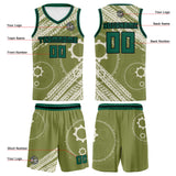 Custom Khaki Green Basketball Jersey Uniform Suit Printed Your Logo Name Number