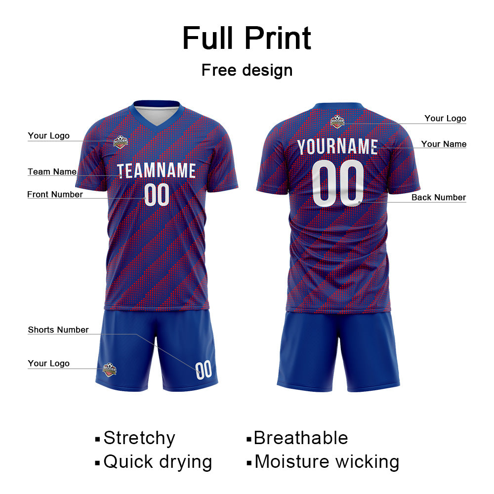 Custom Soccer Jerseys for Men Women Personalized Soccer Uniforms for Adult and Kid Royal-Red enthsush