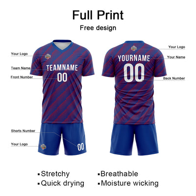 Custom Soccer Jerseys for Men Women Personalized Soccer Uniforms for Adult and Kid Royal-Red enthsush