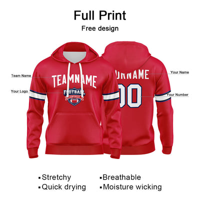 Custom Sweatshirt Hoodie For Man Woman Girl Boy Print Your Logo Name Number Red enthsush