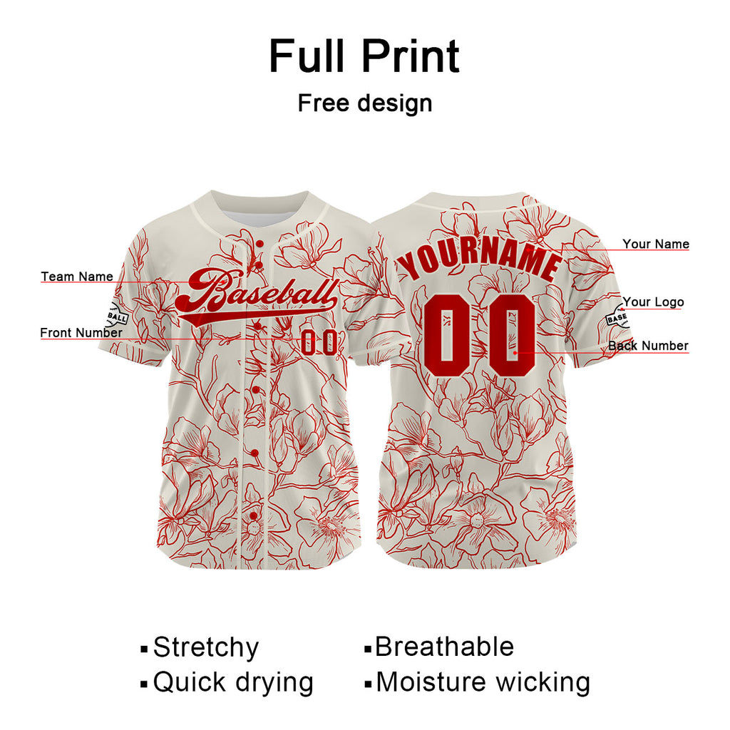 Custom Beige Jersey Personalized Baseball Shirt for Men Women Kids Youth enthsush