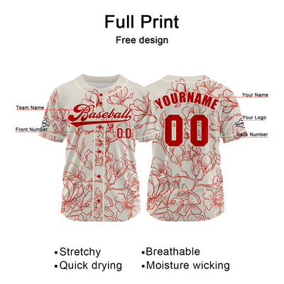 Custom Beige Jersey Personalized Baseball Shirt for Men Women Kids Youth enthsush