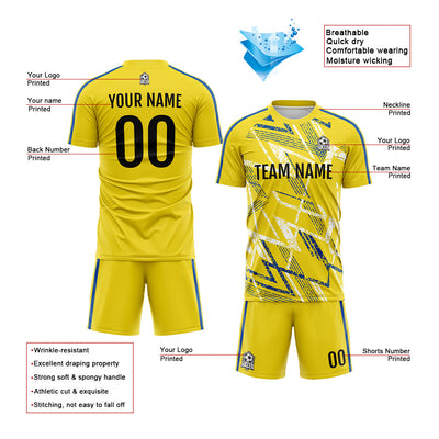 Custom Soccer Jerseys for Men Women Personalized Soccer Uniforms for Adult and Kid Yellow enthsush