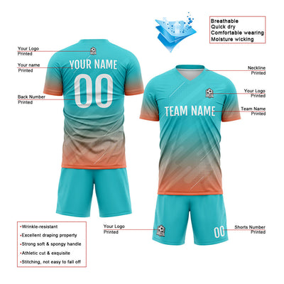 Custom Soccer Jerseys for Men Women Personalized Soccer Uniforms for Adult and Kid Teal enthsush