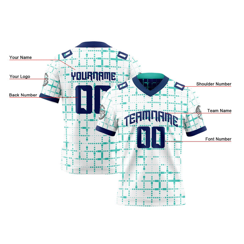 Custom Blue Green Reversible Gradient Football Jersey Personalized Football Shirts for Men Women  Printed Team Name Number Logo