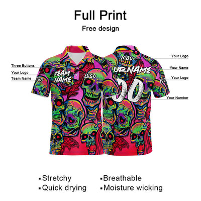 Custom Football Polo Shirts  Add Your Unique Logo/Name/Number Pink&Green enthsush