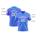 Custom Blue Purple Reversible Football Jersey Personalized Gradient Football Shirts for Men Printed Team Name Number Logo