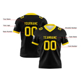 Custom Black Yellow Football Jersey Personalized Football Shirts for Men Women  Printed Team Name Number Logo