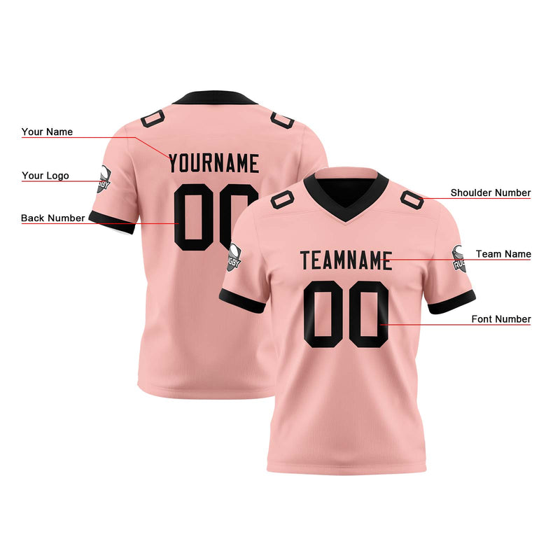 Custom Pink Black Reversible Gradient Football Jersey Personalized Football Shirts for Men Women  Printed Team Name Number Logo