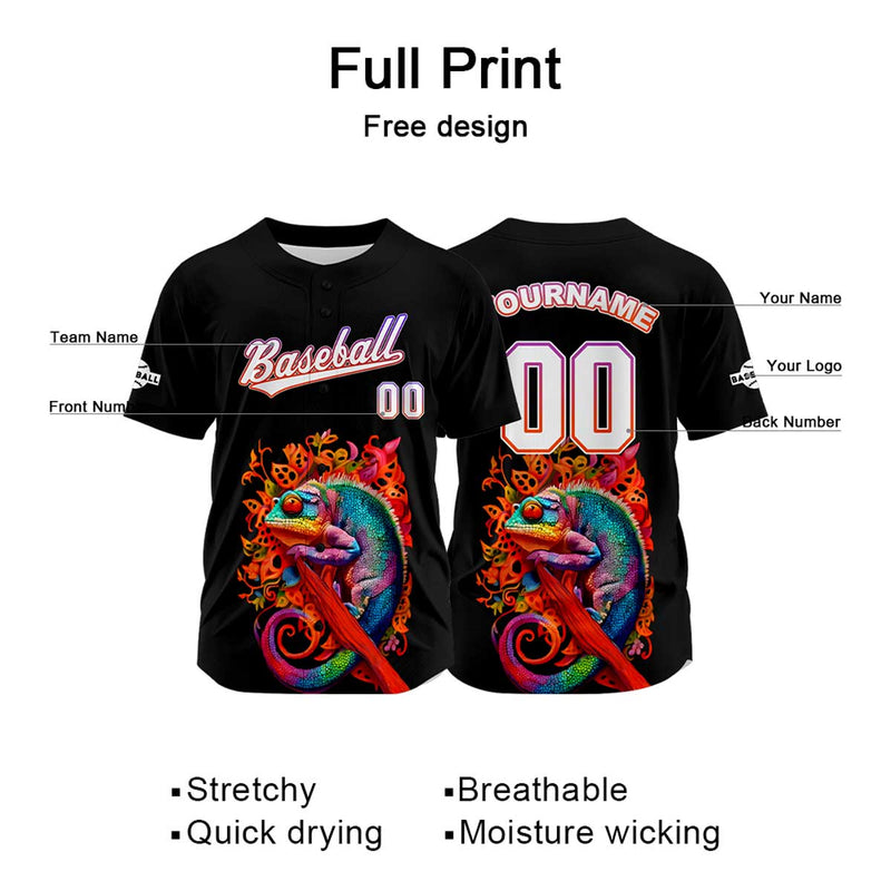 Custom Black Baseball Jersey Personalized Baseball Shirt for Men Women Kids Youth