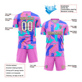Custom Pink Blue Soccer Jerseys for Men Women Personalized Soccer Uniforms for Adult and Kid