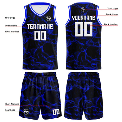 Custom Navy Royal Reversible Basketball Suit for Adults and Kids Personalized Jersey enthsush