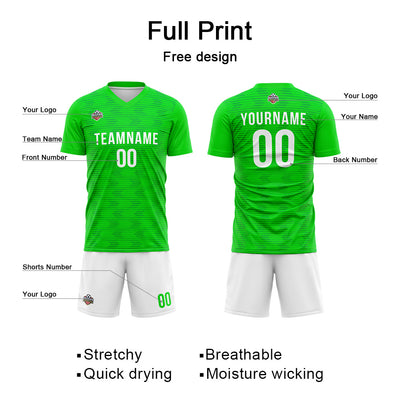 Custom Soccer Jerseys for Men Women Personalized Soccer Uniforms for Adult and Kid Green-White enthsush