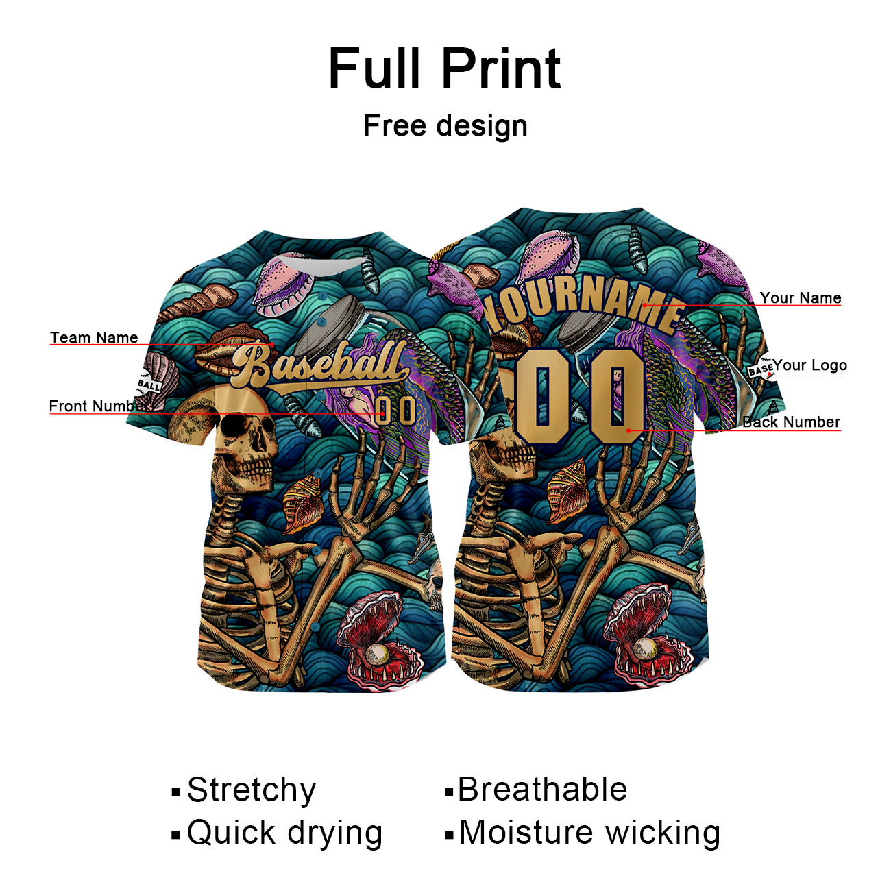 Custom Bule Brown Jersey Personalized Baseball Shirt for Men Women Kids Youth enthsush