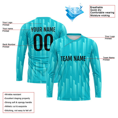 Custom Basketball Soccer Football Shooting Long T-Shirt for Adults and Kids Teal enthsush