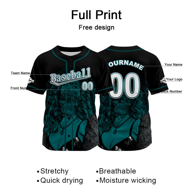 Custom Black Jersey Personalized Baseball Shirt for Men Women Kids Youth