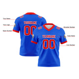 Custom Blue Red Football Jersey Personalized Football Shirts for Men Women  Printed Team Name Number Logo