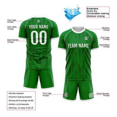 Custom Soccer Jerseys for Men Women Personalized Soccer Uniforms for Adult and Kid Green&White enthsush