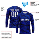 Custom Basketball Soccer Football Shooting Long T-Shirt for Adults and Kids Camouflage Royal