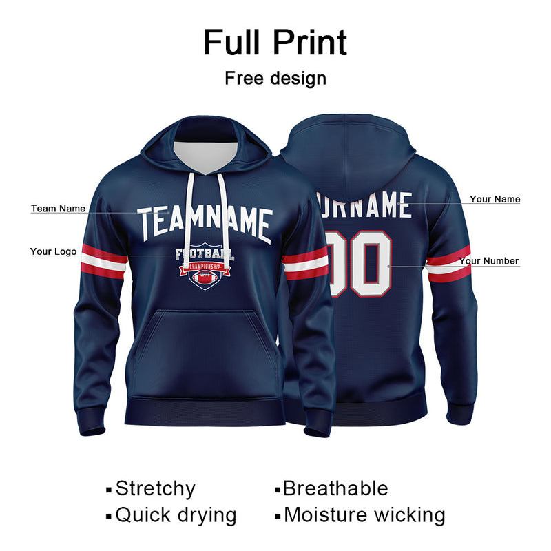 Custom Sweatshirt Hoodie For Man Woman Girl Boy Print Your Logo Name Number Navy