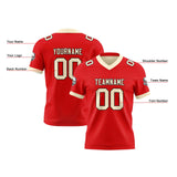 Custom Red Cream Reversible Gradient Football Jersey Personalized Football Shirts for Men Women  Printed Team Name Number Logo