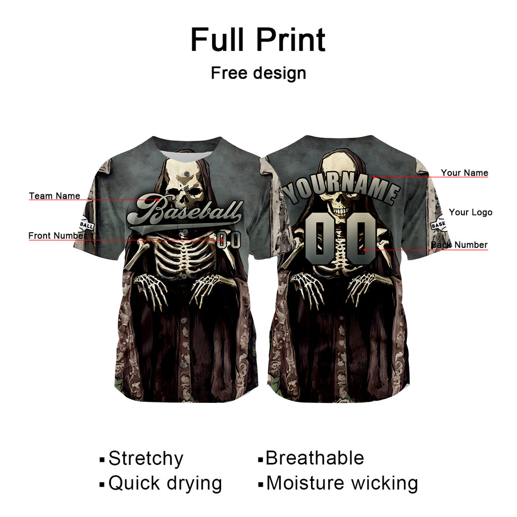 Custom Gray Jersey Personalized Baseball Shirt for Men Women Kids Youth enthsush