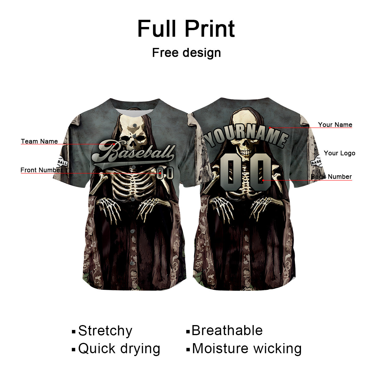 Custom Gray Jersey Personalized Baseball Shirt for Men Women Kids Youth enthsush