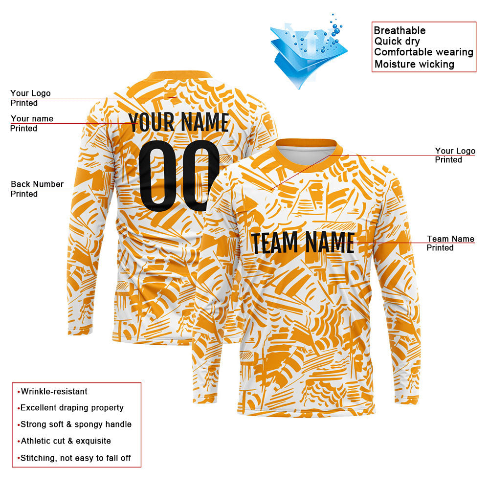 Custom Basketball Soccer Football Shooting Long T-Shirt for Adults and Kids Orange enthsush