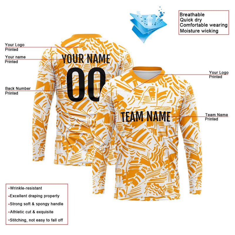 Custom Basketball Soccer Football Shooting Long T-Shirt for Adults and Kids Orange