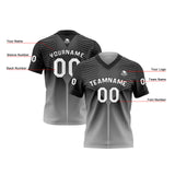 Custom Black Grey Reversible Football Jersey Personalized Gradient Football Shirts for Men Printed Team Name Number Logo