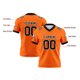 Custom Orange Black Football Jersey Personalized Football Shirts for Men Women  Printed Team Name Number Logo