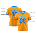 Custom Orange Blue Football Jersey Personalized Football Shirts for Men Women  Printed Team Name Number Logo